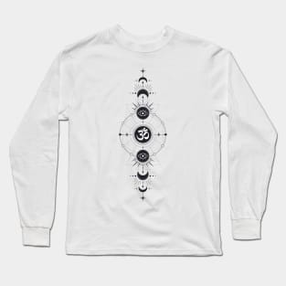 Om Symbol Moon Phases Long Sleeve T-Shirt